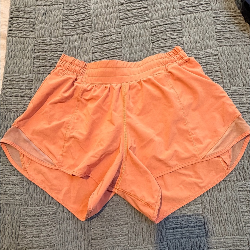 Orange Lululemon hotly hot shorts